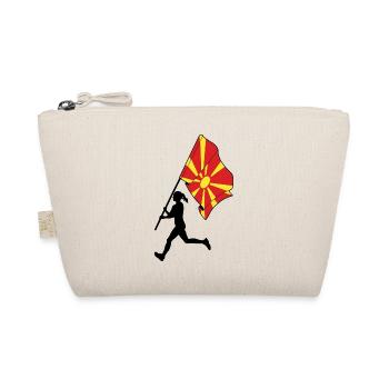 Flag North Macedonia woman running - Organic Pouch - nature - Front