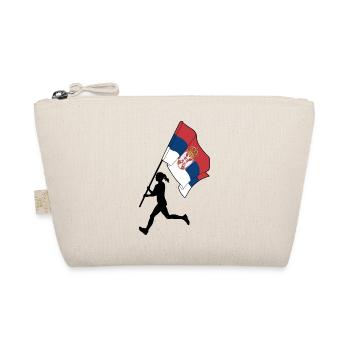 Flag Serbia woman running - Organic Pouch - nature - Front