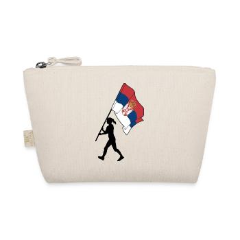 Flag Serbia woman walking - Organic Pouch - nature - Front