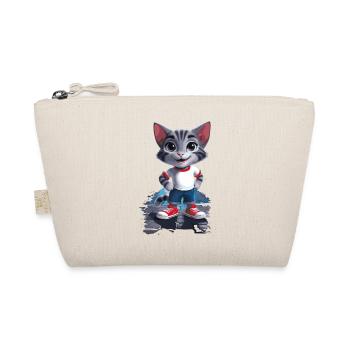 Playful cat in children's style - Organic Pouch - nature - Front