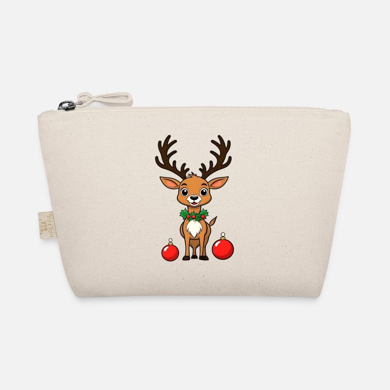 Sweet reindeer for Christmas Rudolf with baubles Organic Pouch