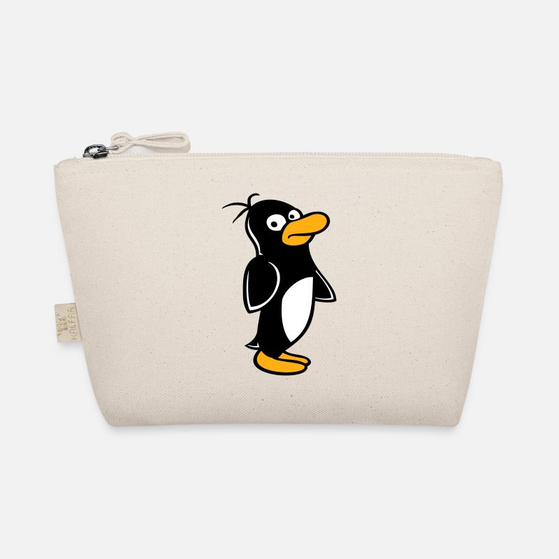 Penguin looks funny cautiously to the side Organic Pouch