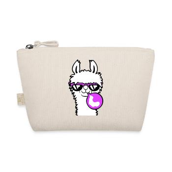 Llama chewing gum bubble bubble blowing alpaca - Organic Pouch - nature - Front