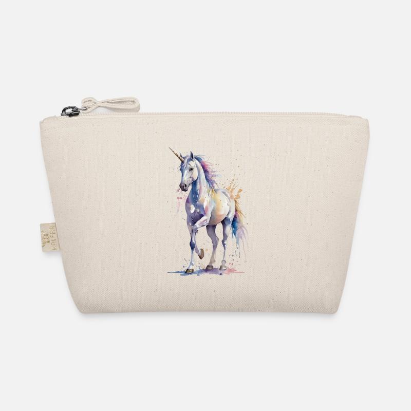 Ätherisches Einhorn - Aquarell Bio-Täschchen