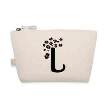 Letter l leopard print - Organic Pouch - nature - Front