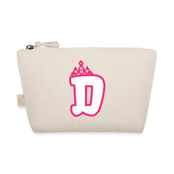 Monogrammierte Kleinkind Mädchen Krone - Bio-Täschchen - Natur - Vorne
