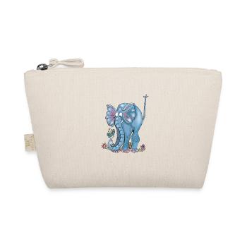 Éléphant bleu fantaisiste et papillons - Trousse biologique - nature - Devant