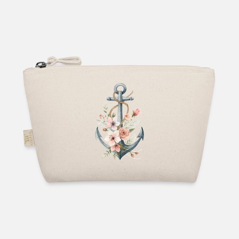 Anker mit Blumenranke Bio-Täschchen