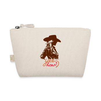 Yee Haw Western Woman Illustration Paper Cut - Organic Pouch - nature - Front