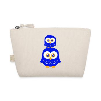 2 hiboux Papa Maman Enfant Bébé Famille Mère Père - Trousse biologique - nature - Devant