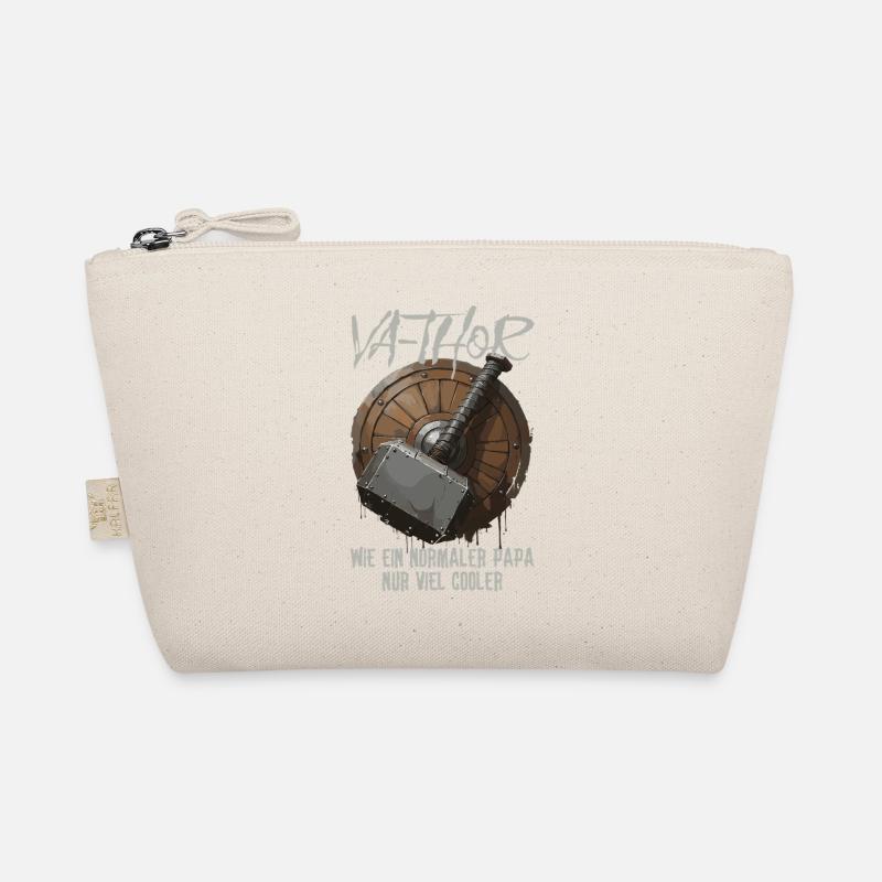 Viking Schild mit Hammer Design Va-Thor Vatertag - Bio-Täschchen - Natur
