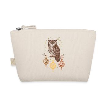 Halloween Owl with Pumpkins & Stars - Organic Pouch - nature - Front