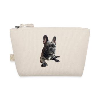 Cuddly Bulldog Portrait - Organic Pouch - nature - Front