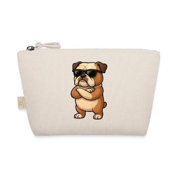 Coole Bulldogge Gamer Cartoon Selbstsicher - Bio-Täschchen - Natur - Vorne