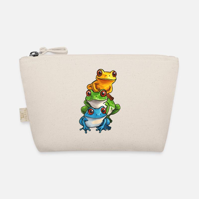 Stacked Frogs Cartoon Design Organic Pouch