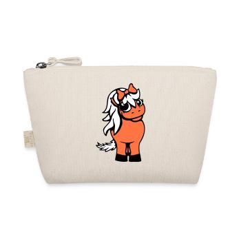 Horse Girl Female Cute Pretty Bow Woman - Organic Pouch - nature - Front