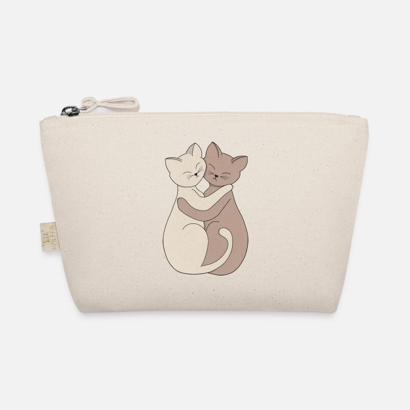 Umarmende Katzen-Freundschaftsillustration Bio-Täschchen