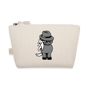 Horse Gangster Hat Sunglasses Criminal Cool - Organic Pouch - nature - Front
