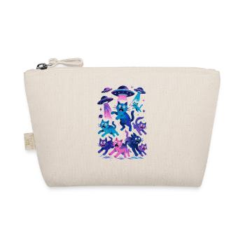 Alien Ufos Ufo Cat Cats Beam Sci-Fi Gift - Organic Pouch - nature - Front