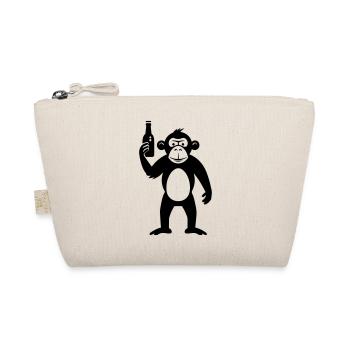 Monkey with beer bottle - Organic Pouch - nature - Front