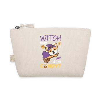 Corgi Hexen Witch way is the candy Happy Halloween - Organic Pouch - nature - Front