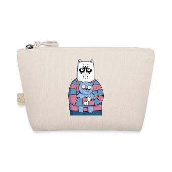 Creepy Cute Monster with Teddy | Funny Horror - Organic Pouch - nature - Front