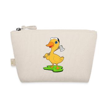 Ente Holzfäller Axt Wald - Bio-Täschchen - Natur - Vorne