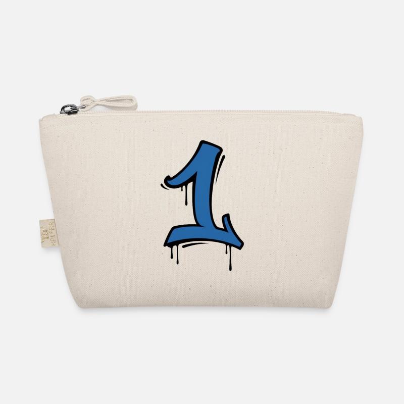 Graffiti Eins Neonblau Bio-Täschchen