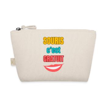 Souris c’est gratuit — typographie colorée - Trousse biologique - nature - Devant