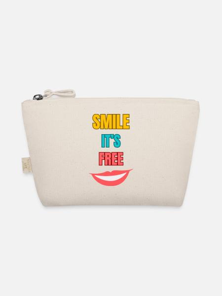Smile Its Free Typography - Organic Pouch - nature