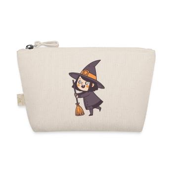 Merry Witch with Orange Broom - Organic Pouch - nature - Front
