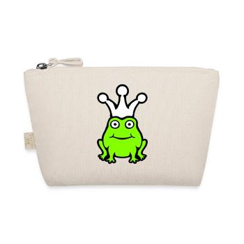 Frog King Crown Funny Cute Comic Frog Prince - Organic Pouch - nature - Front