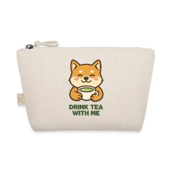 Shiba tea time motif illustration matcha - Organic Pouch - nature - Front