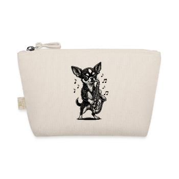 Musical Chihuahua Saxophone Art - Organic Pouch - nature - Front