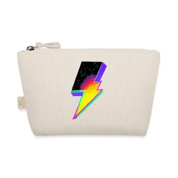 Neon Rainbow Lightning Emblem - Organic Pouch - nature - Front