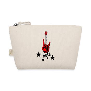 Rock Hand and Guitar Neck - Organic Pouch - nature - Front