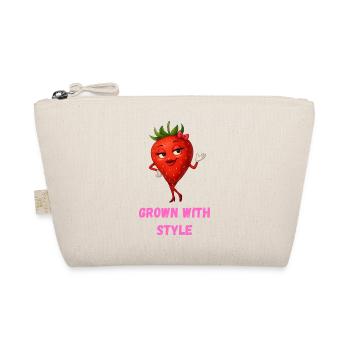 Grown with Style - Strawberry Caricature - Organic Pouch - nature - Front
