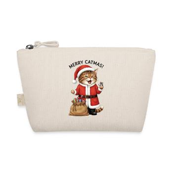 Merry Catmas Cat Mouse Christmas Funny Cute - Organic Pouch - nature - Front