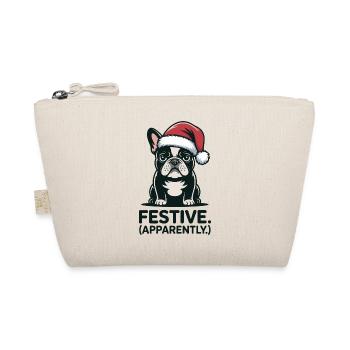 Festive Moody Cat Christmas Mood - Organic Pouch - nature - Front
