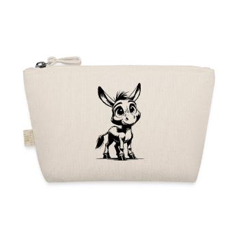 Cute Little Baby Donkey Pencil Drawing - Organic Pouch - nature - Front