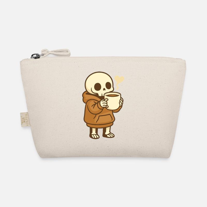 Cozy Coffee Skeleton – Kawaii Cute Organic Pouch