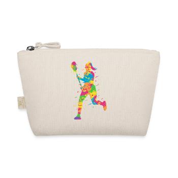 Lacrosse Player Colorful Women Girls Lacrosse - Organic Pouch - nature - Front