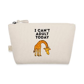 Tired giraffe - I can´t adult today - Organic Pouch - nature - Front