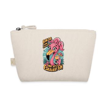 Flamingo saying: I'm there – escalates anyway - Organic Pouch - nature - Front