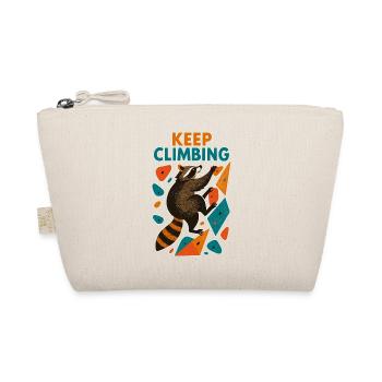 Bouldering Raccoon Keep Climbing Motivation - Organic Pouch - nature - Front