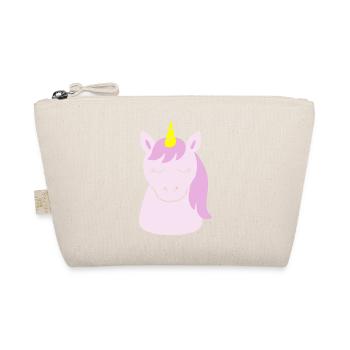 Licorne mignonne aux yeux fermés - Trousse biologique - nature - Devant