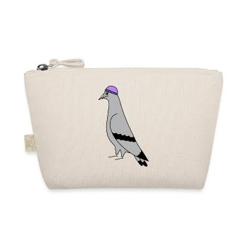 Pigeon with Beanie – Urban Minimal Illustration - Organic Pouch - nature - Front