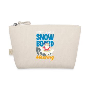 Snowboarding Snowboard Meeting Chairlift - Organic Pouch - nature - Front