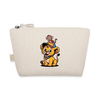Lion et Singe mignons – Meilleurs amis - Trousse biologique - nature - Devant