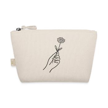 Line hand with flower - Organic Pouch - nature - Front